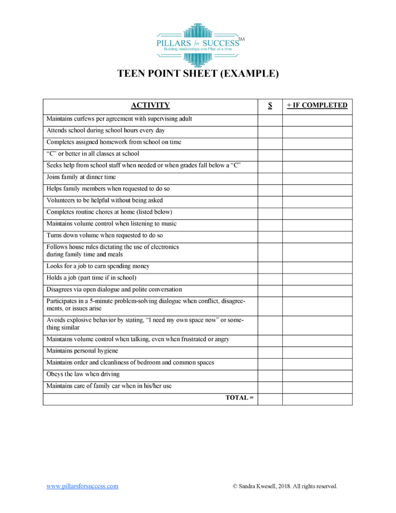 teenager-point-sheet-instructions-and-template-pillars-for-success