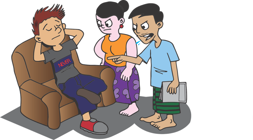 cartoon showing millennial parenting challenges